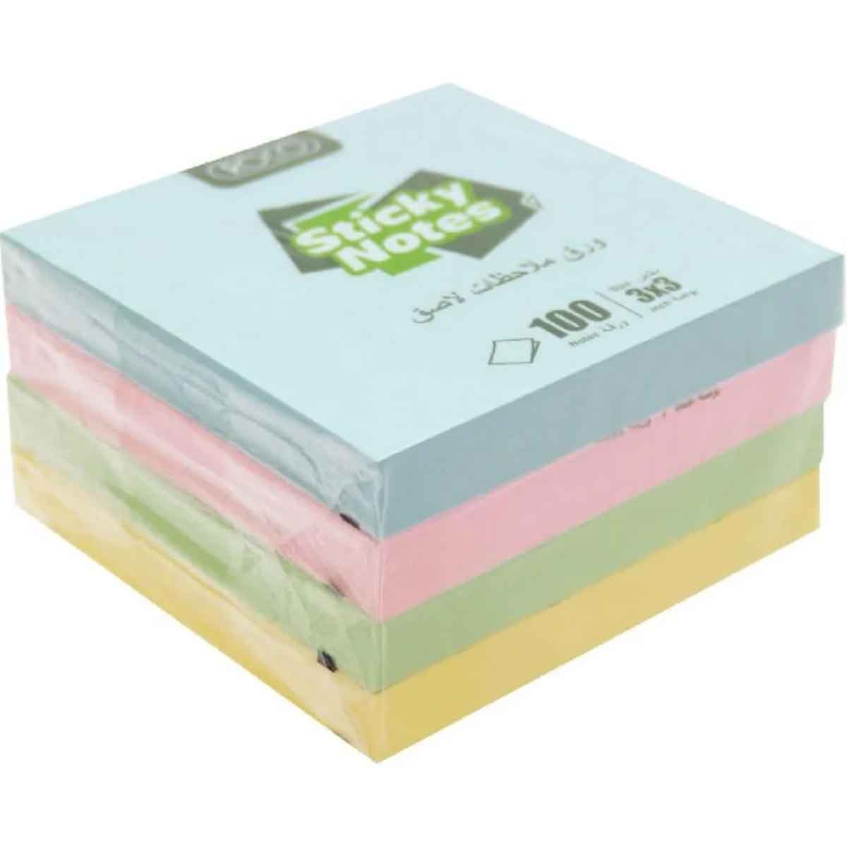 روكو طقم ملاحظات لاصقة كاملة اللصق باستيل ألوان متنوعة 3 × 3 انش 100 قطعة