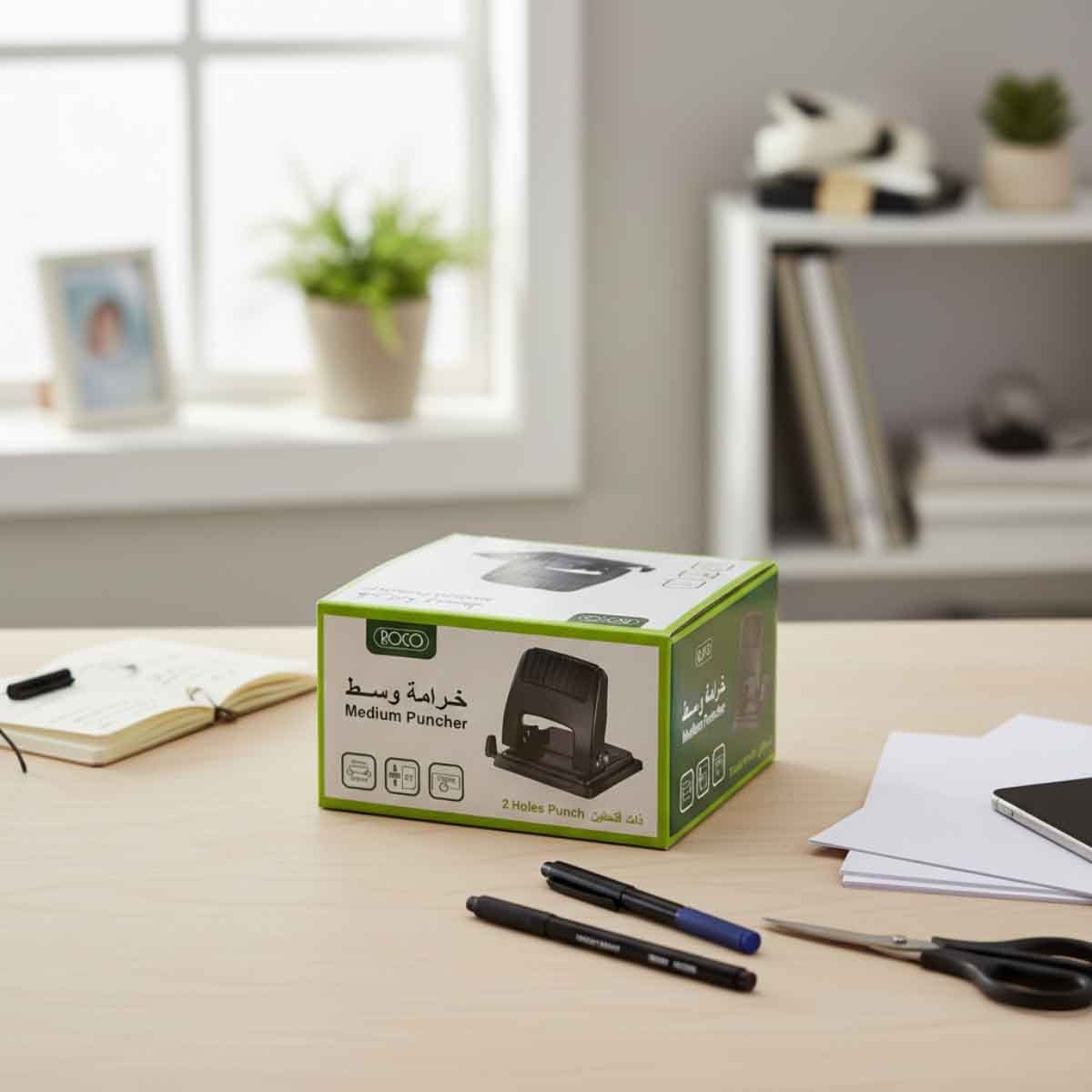 روكو خرامة مكتبية سوداء ثقبين حتى 34 ورقة