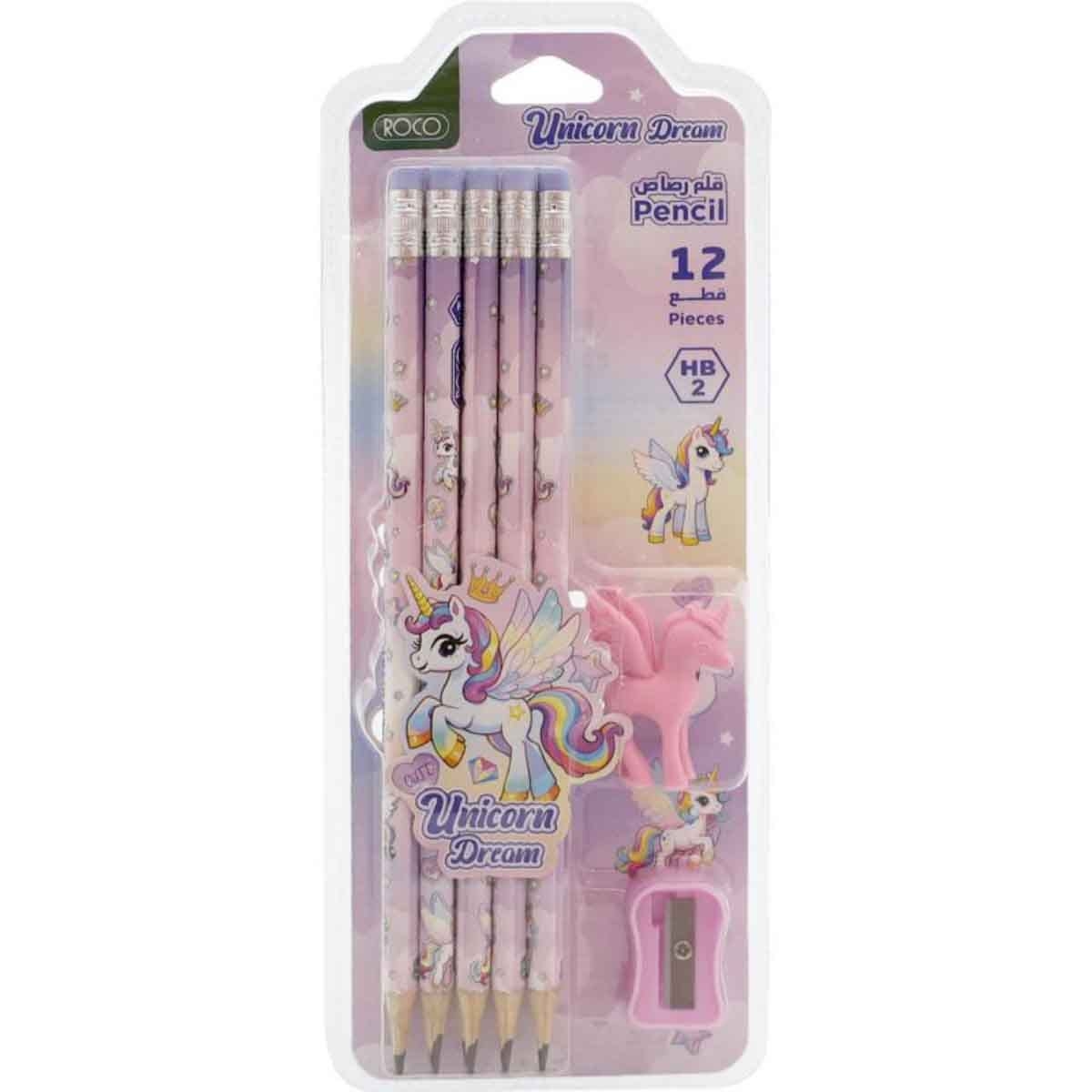 روكو مجموعة أدوات قرطاسية هوت فوكس يونيكورن ألوان متعددة 12 قطعة