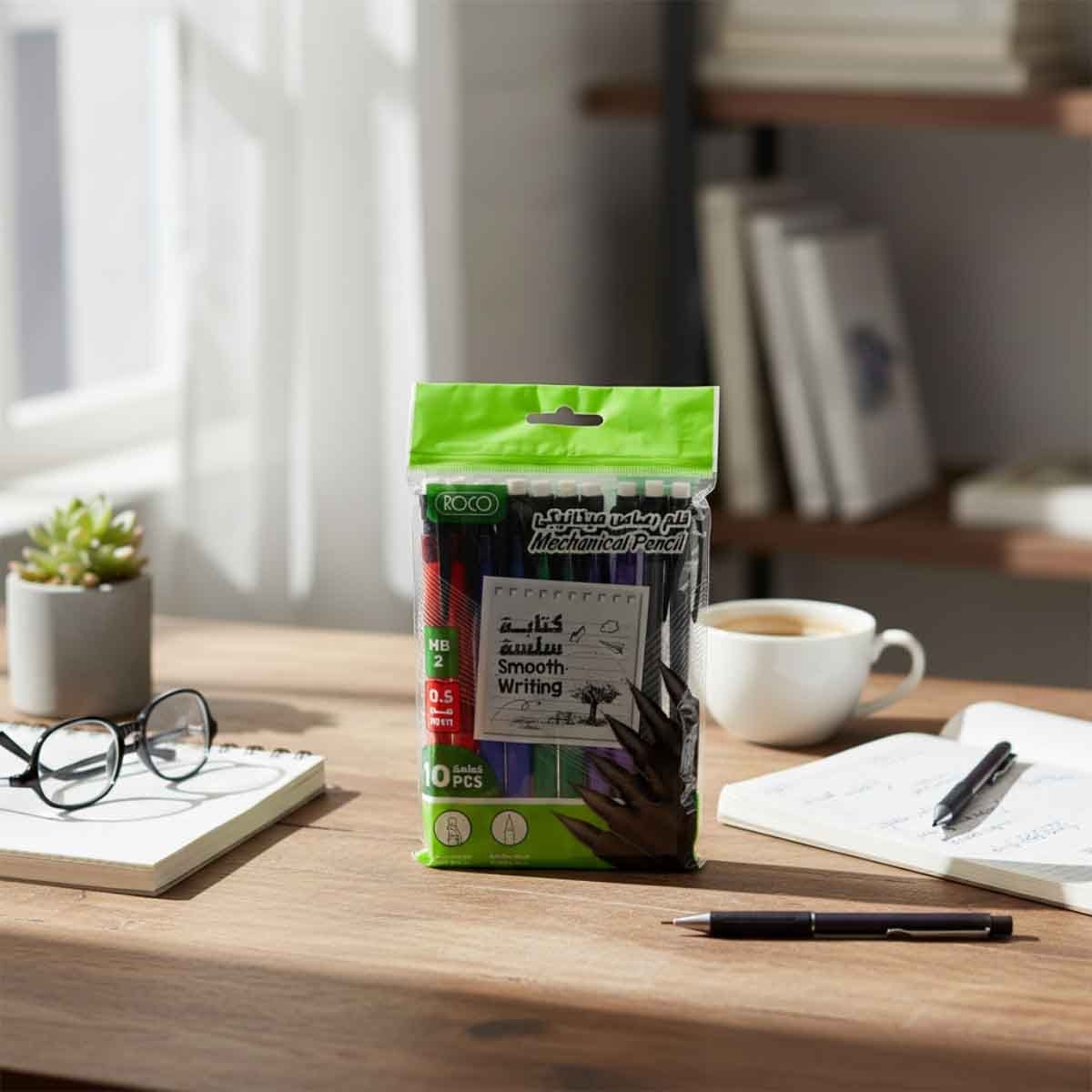 روكو أقلام رصاص ميكانيكية HB 0.5 ملم مجموعة 10 قطع