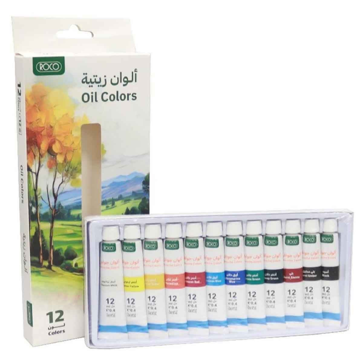 روكو طقم ألوان زيتية ألوان متنوعة 12 قطعة