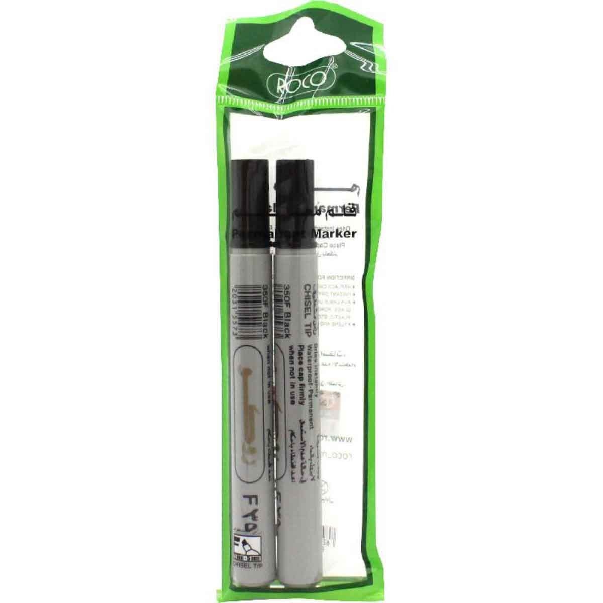 روكو مجموعة أقلام دائمة أسود سن مشطوف 1–4ملم