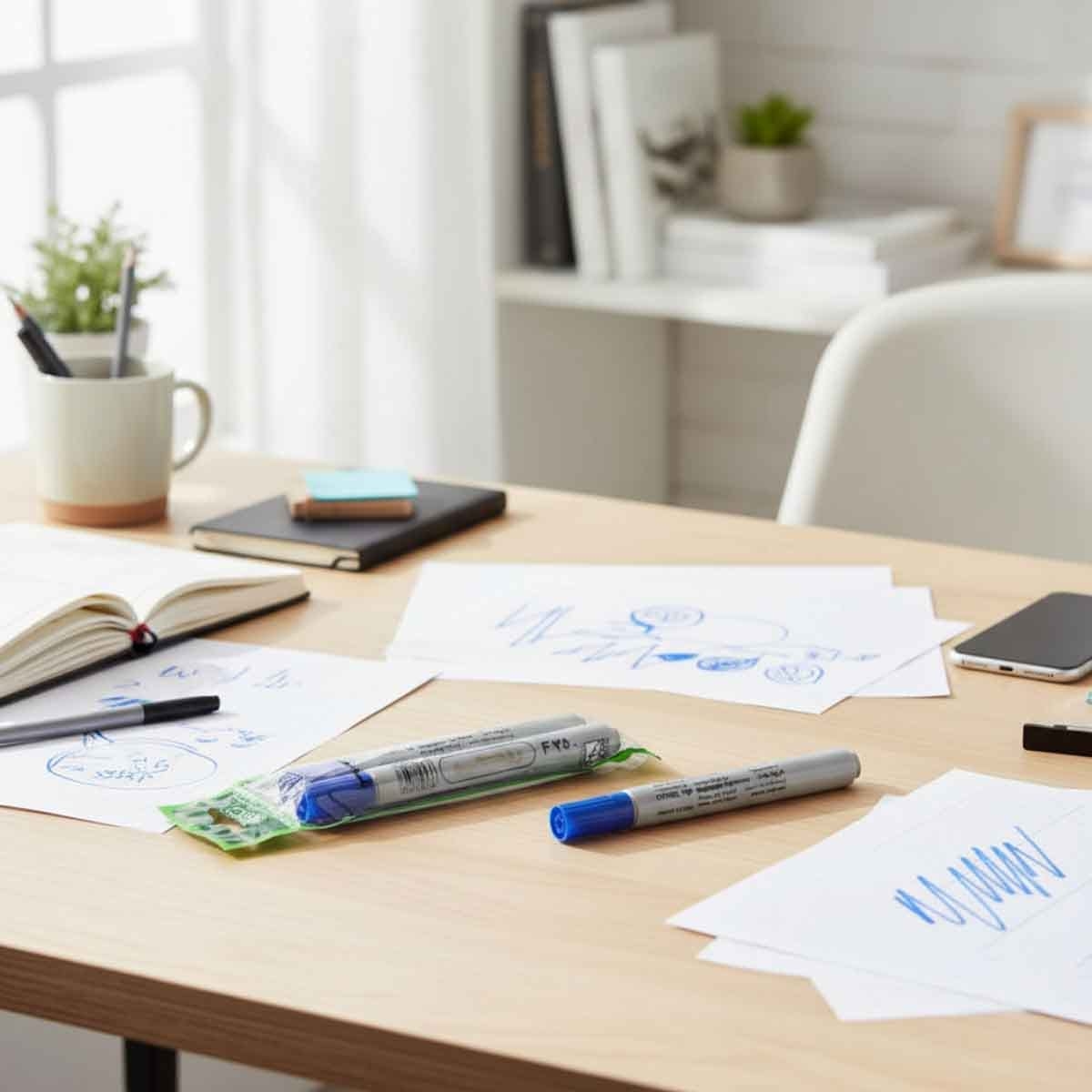 روكو مجموعة أقلام دائمة أزرق سن مشطوف 1–4ملم