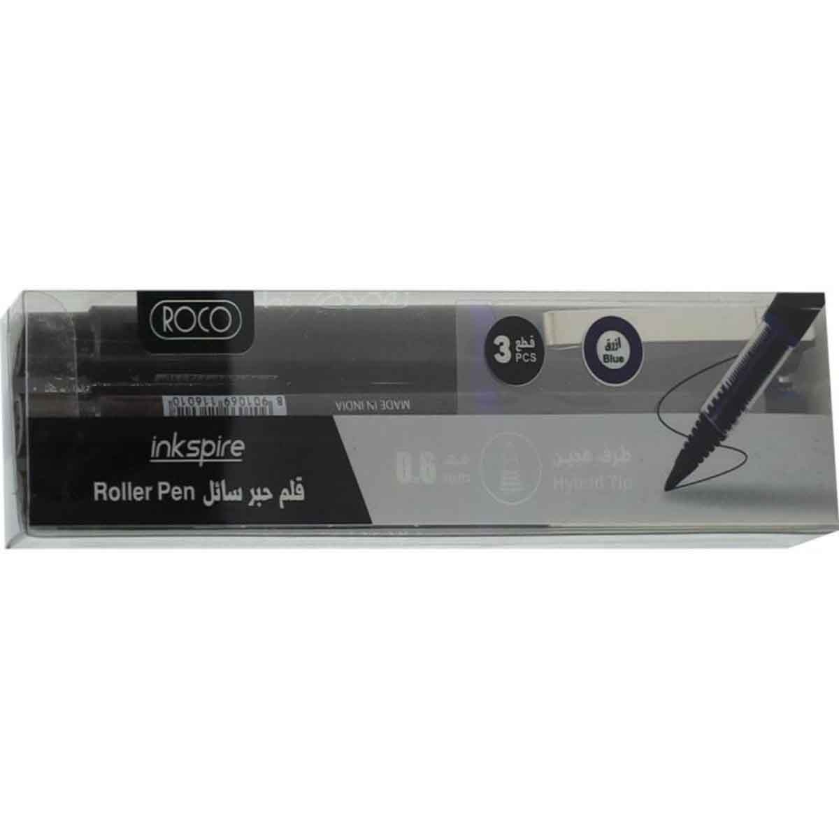 روكو أقلام رولربول سن مخروطي أزرق 0.6 ملم مجموعة 3 قطع