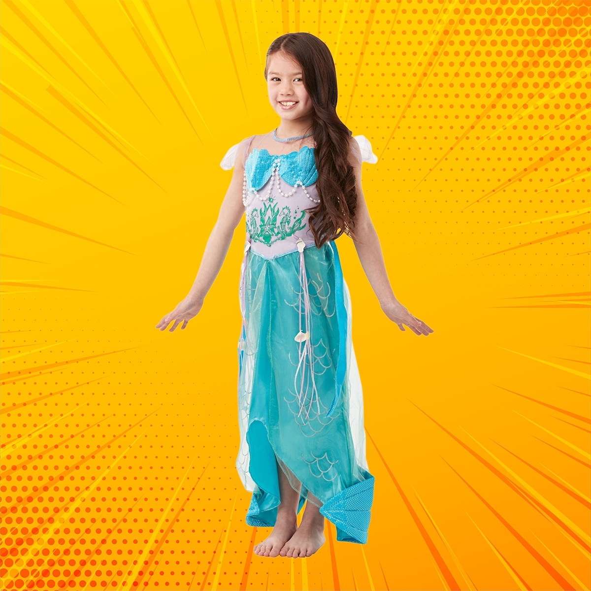 روبيز زي أميرة حورية البحر مقاس M للبنات 8-10 سنوات