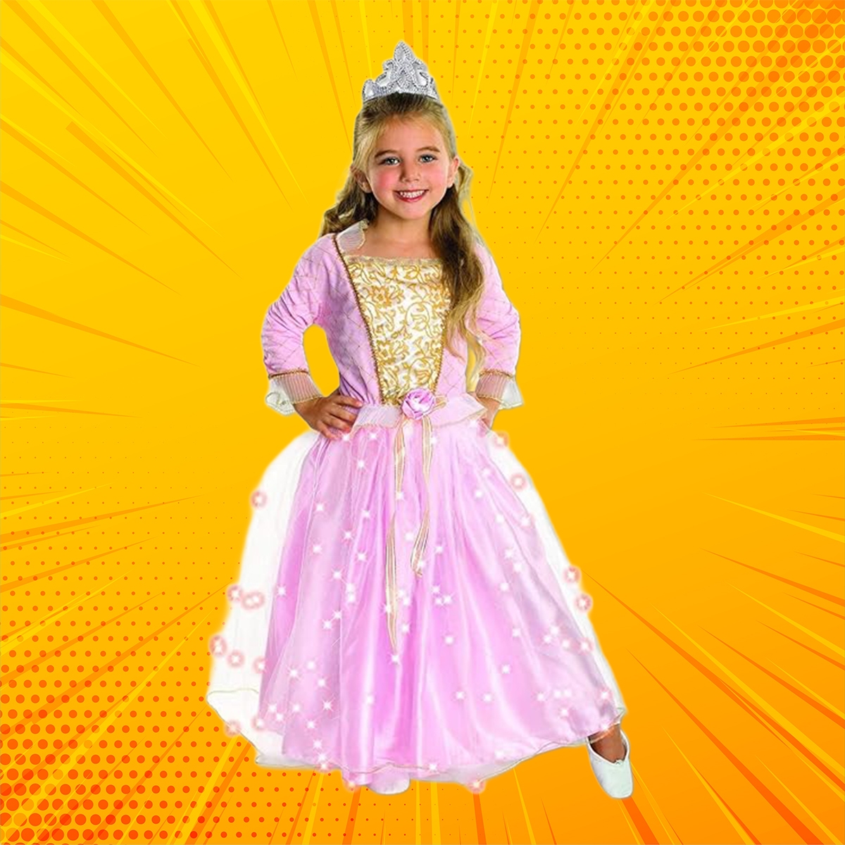 روبيز زي أميرة الورد المتلألئة مقاس S للبنات 5-7 سنوات