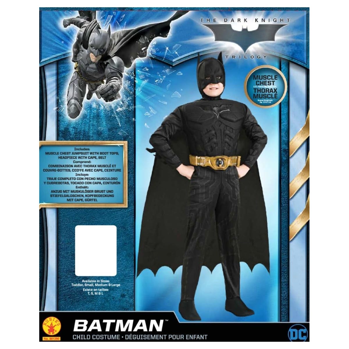 Rubies XS Deluxe Batman Costume Boys, 3-4 Years
