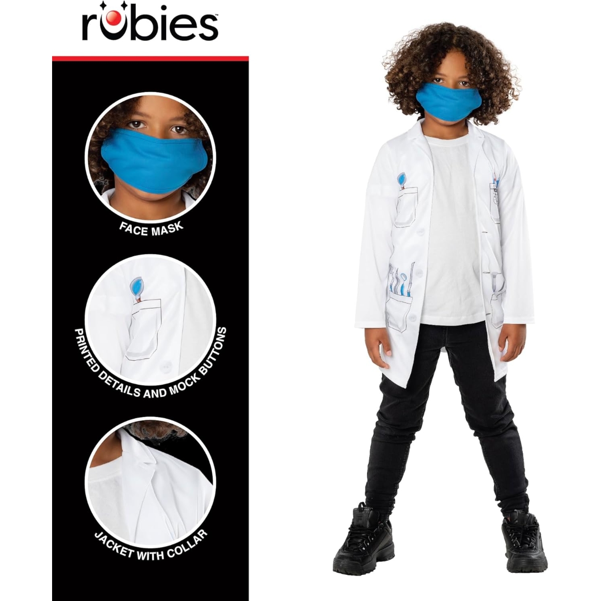 روبيز زي طبيب الأسنان للأطفال مقاس XXS للجنسين 3-4 سنوات