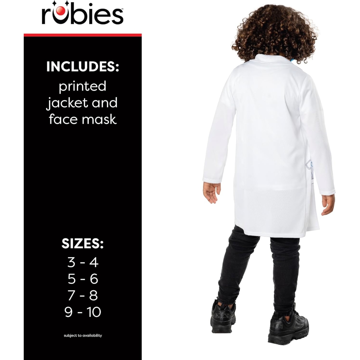 روبيز زي طبيب الأسنان للأطفال مقاس XXS للجنسين 3-4 سنوات