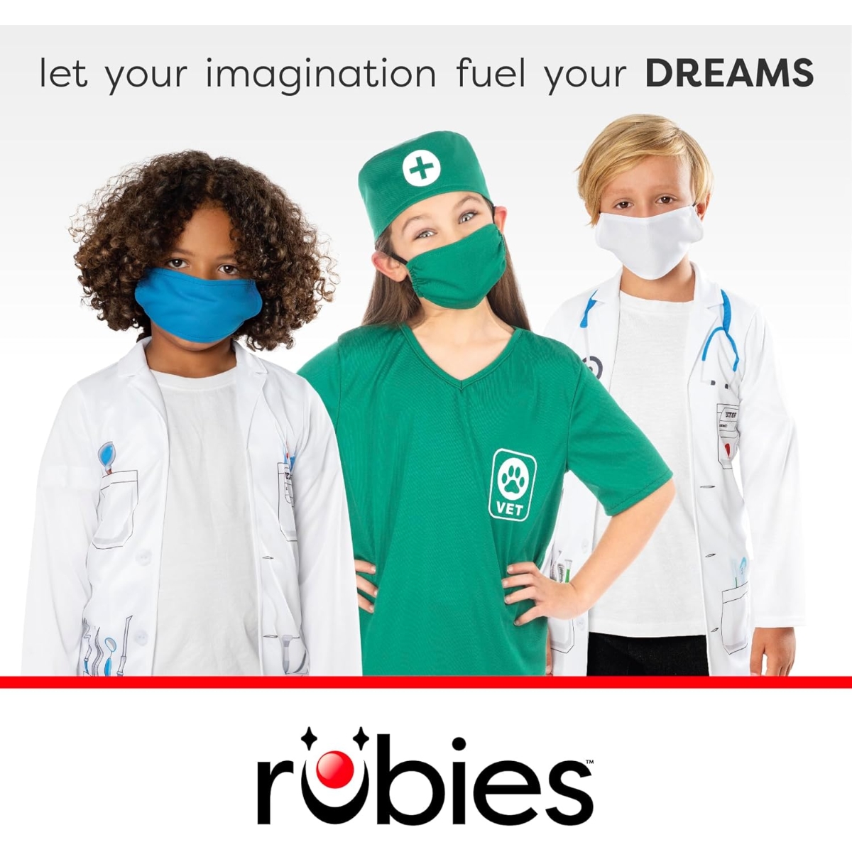 روبيز زي طبيب الأسنان للأطفال مقاس XXS للجنسين 3-4 سنوات