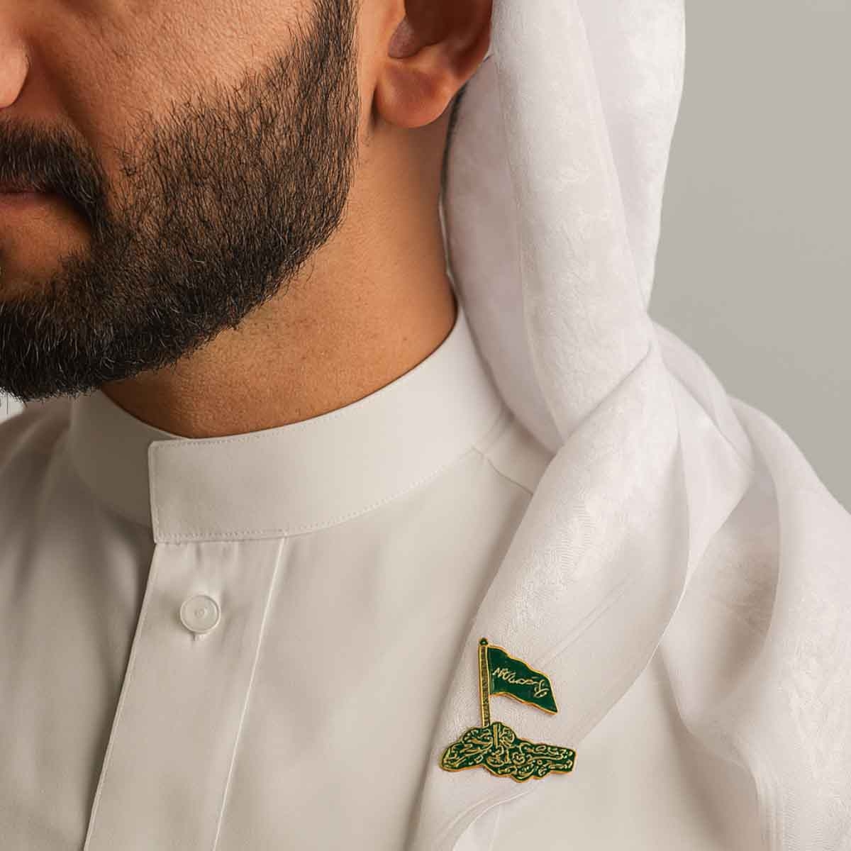 Saudi National Day 95 Decorative Flag Magnetic Badge