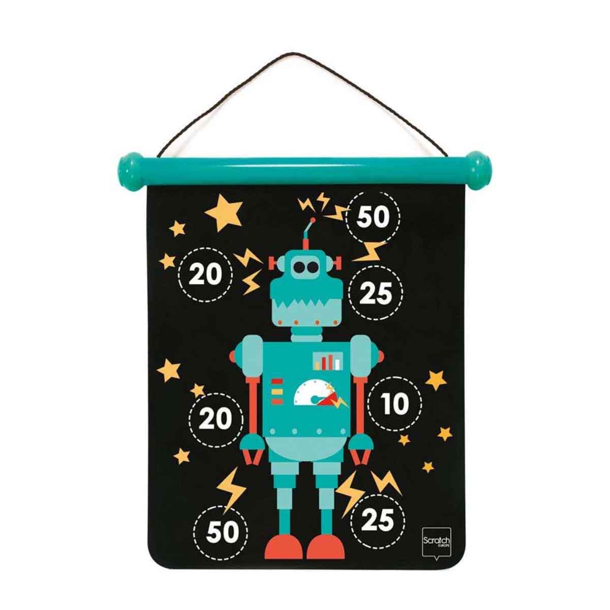 سكرتش يوروب لوحة سهام مغناطيسية روبوت مع سهام للجنسين 5 - 7 سنوات