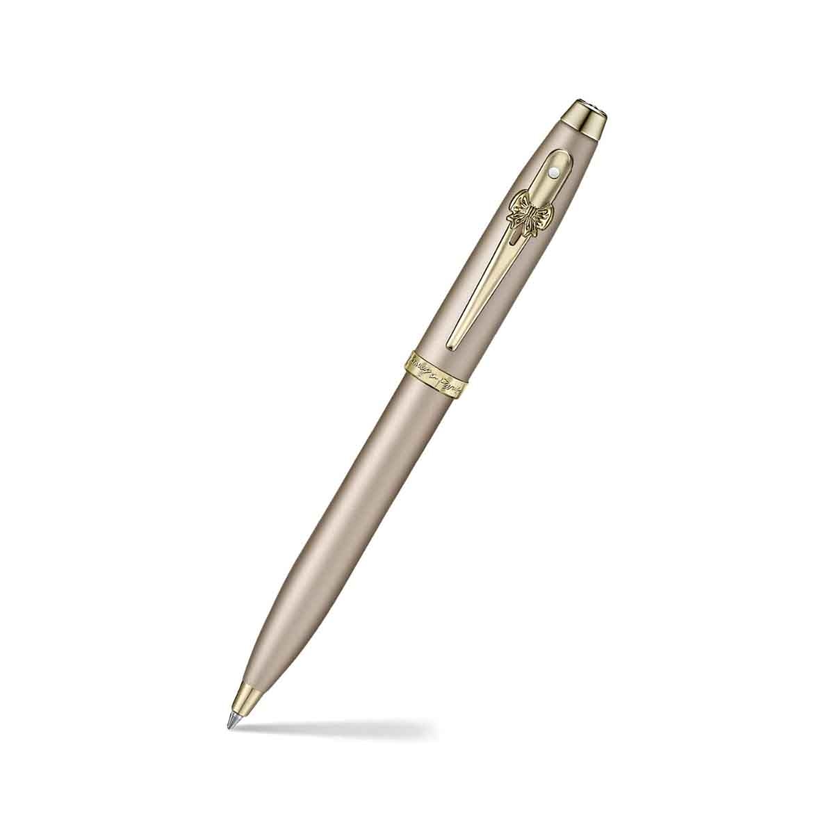 Sheaffer EIP 100 9377 Champagne Gold Ballpoint Pen & Hardbound Small Notebook Gift Set