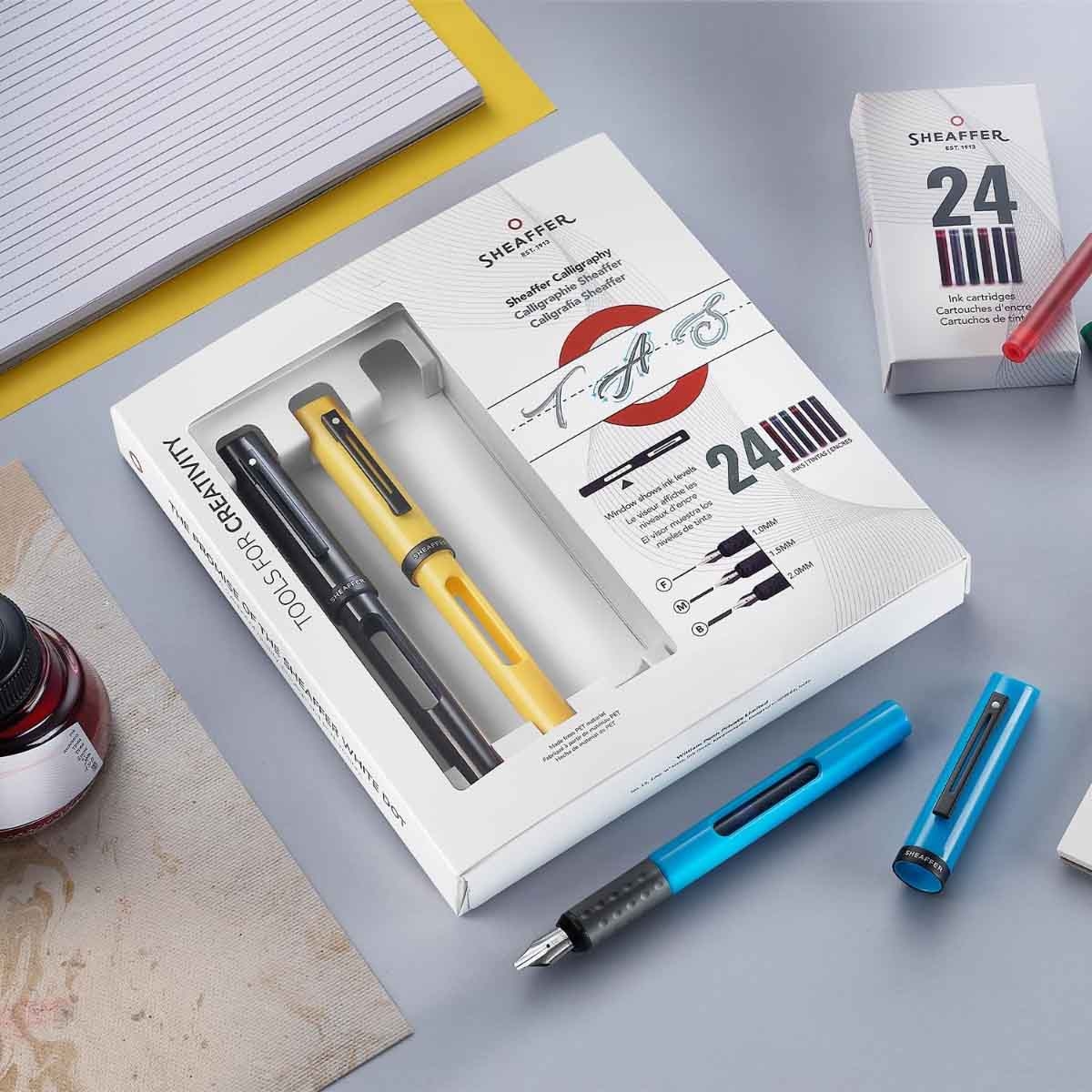 شيفر طقم 3 قطع كاليغرافي مع ريش دقيقة ومتوسطة وعريضة