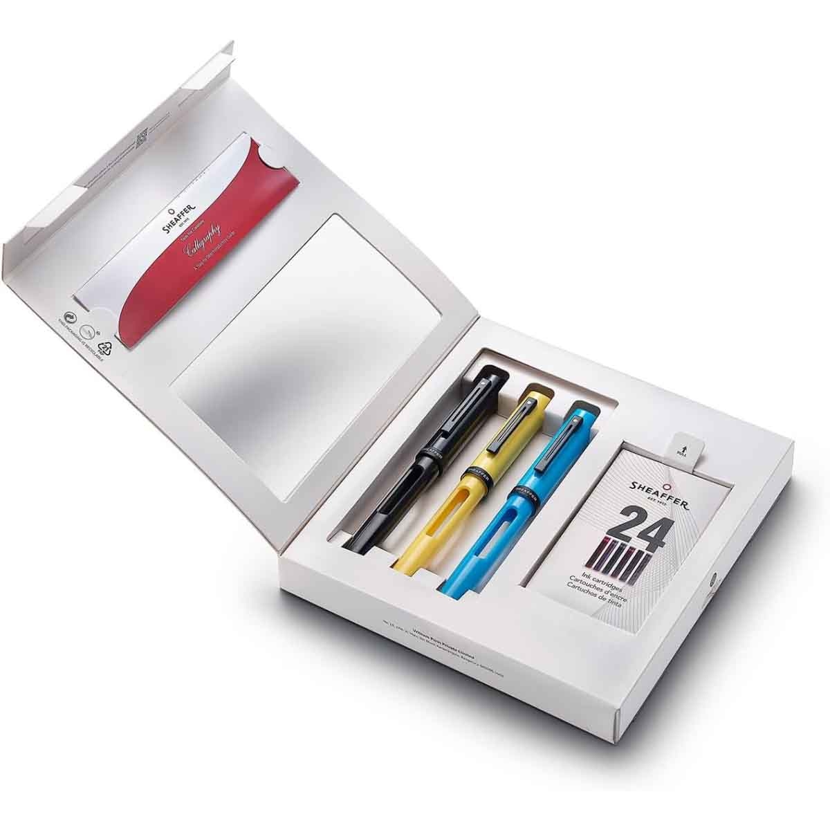 شيفر طقم 3 قطع كاليغرافي مع ريش دقيقة ومتوسطة وعريضة