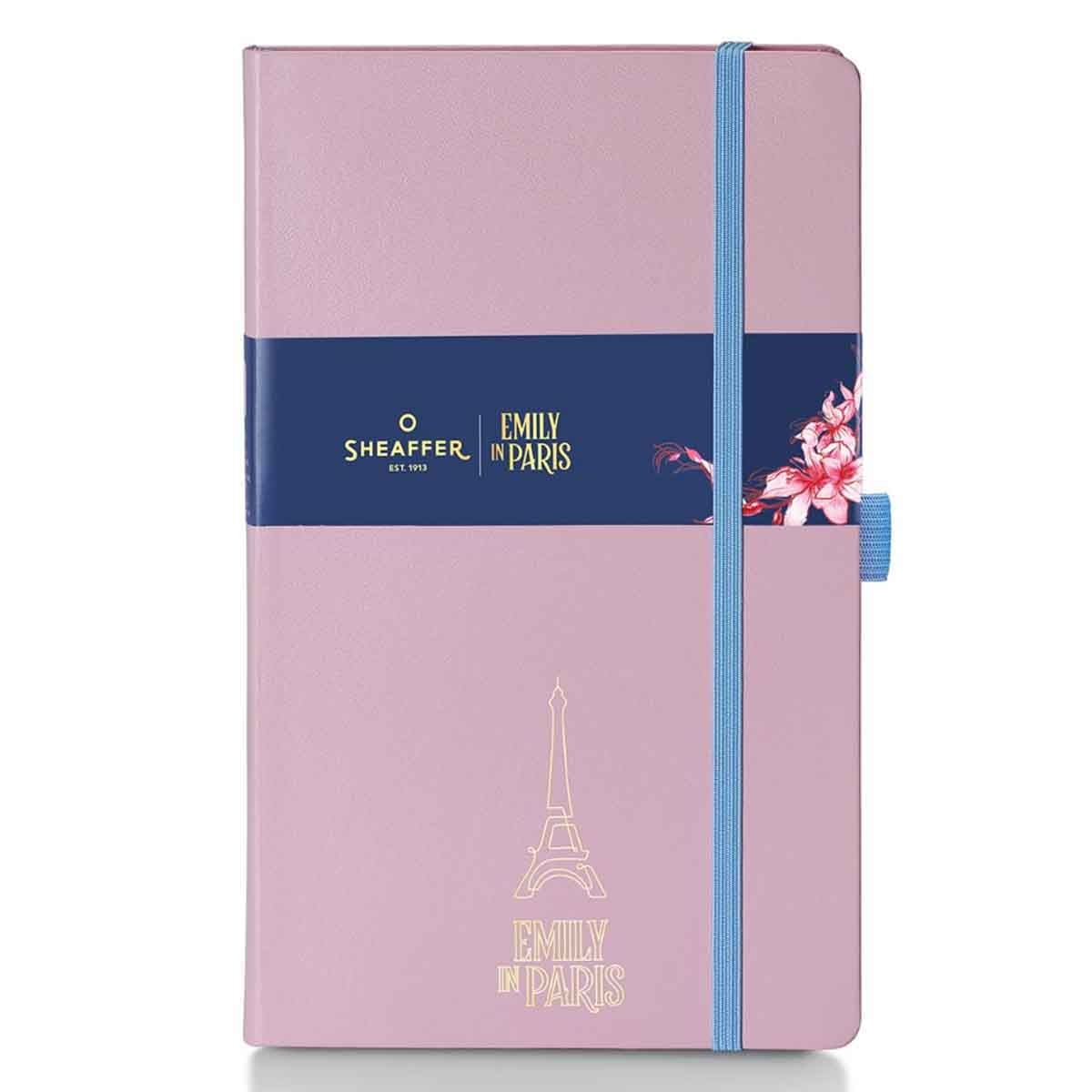 شيفر إي آي بي دفتر متوسط 90 جم مناسب للحبر باللون الوردي بنقش برج إيفل البارز