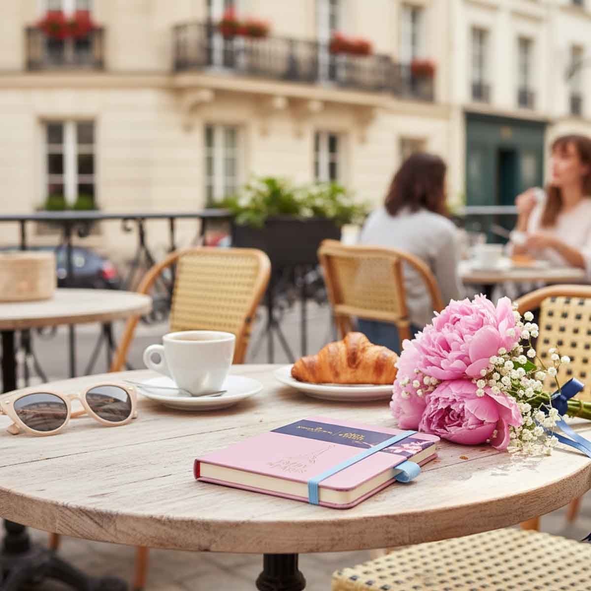 شيفر إي آي بي دفتر متوسط 90 جم مناسب للحبر باللون الوردي بنقش برج إيفل البارز