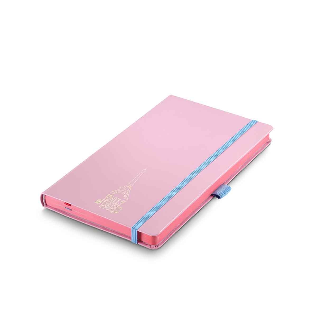 شيفر إي آي بي دفتر متوسط 90 جم مناسب للحبر باللون الوردي بنقش برج إيفل البارز