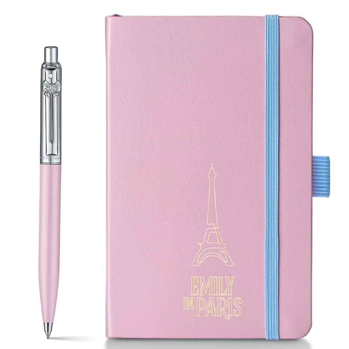 شيفر إي آي بي سنتينل 321 قلم حبر جاف بلون وردي مطفي مع دفتر صغير بغلاف صلب – طقم هدايا