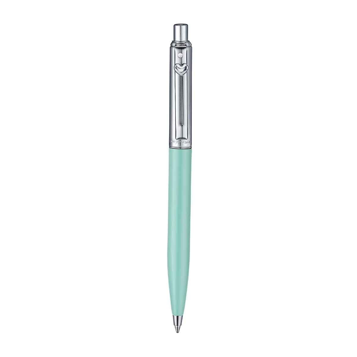Sheaffer EIP Sentinel E321 Green Matte Finish Ballpoint Pen with Chrome-Plated Trims & Heart-Shaped Clip Emblem