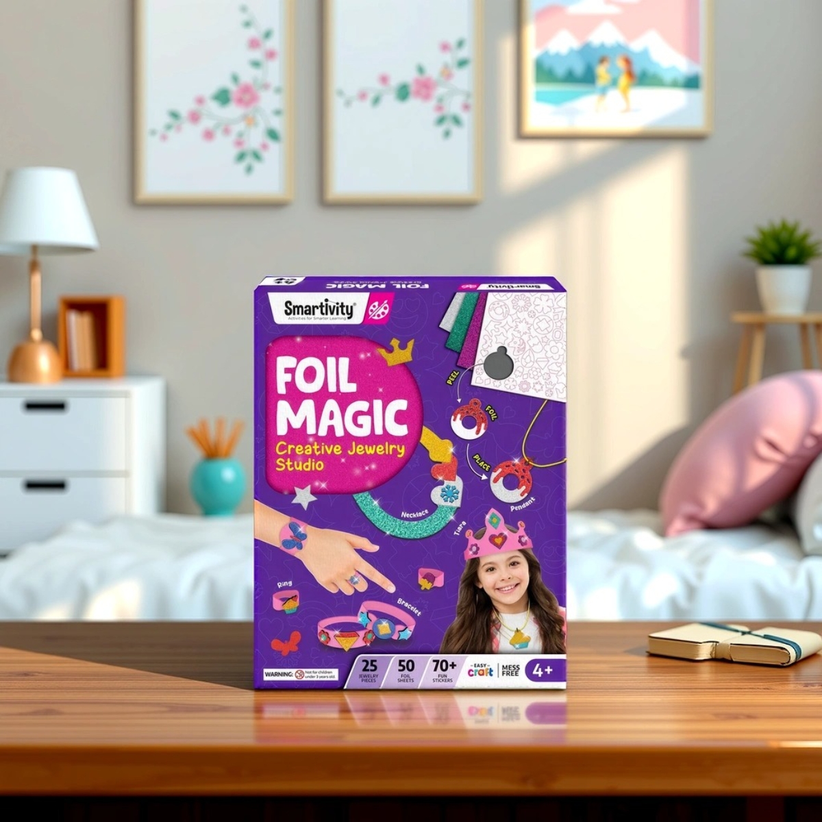 سمارتيفيتي ورشة مجوهرات إبداعية بفويل للبنات، 5-7 سنوات
