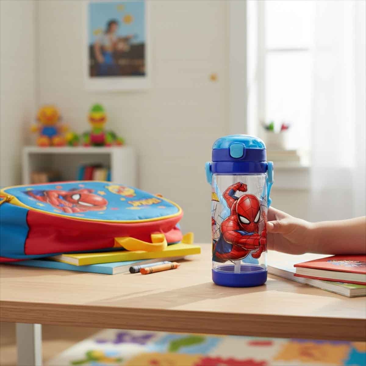 سبايدر مان زجاجة ماء مربعة فاخرة مضادة للتسرب سعة 500 مل