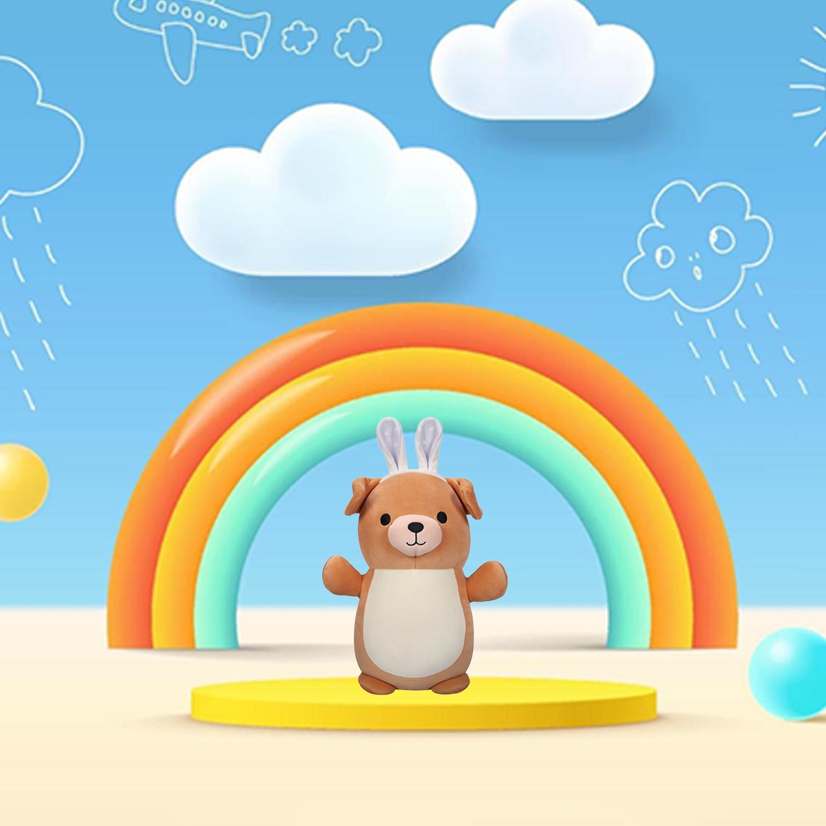 سكويشمالوز 10 إنش هاجميز ستيفن الكلب دمية محشوة للجنسين، 3-4 سنوات