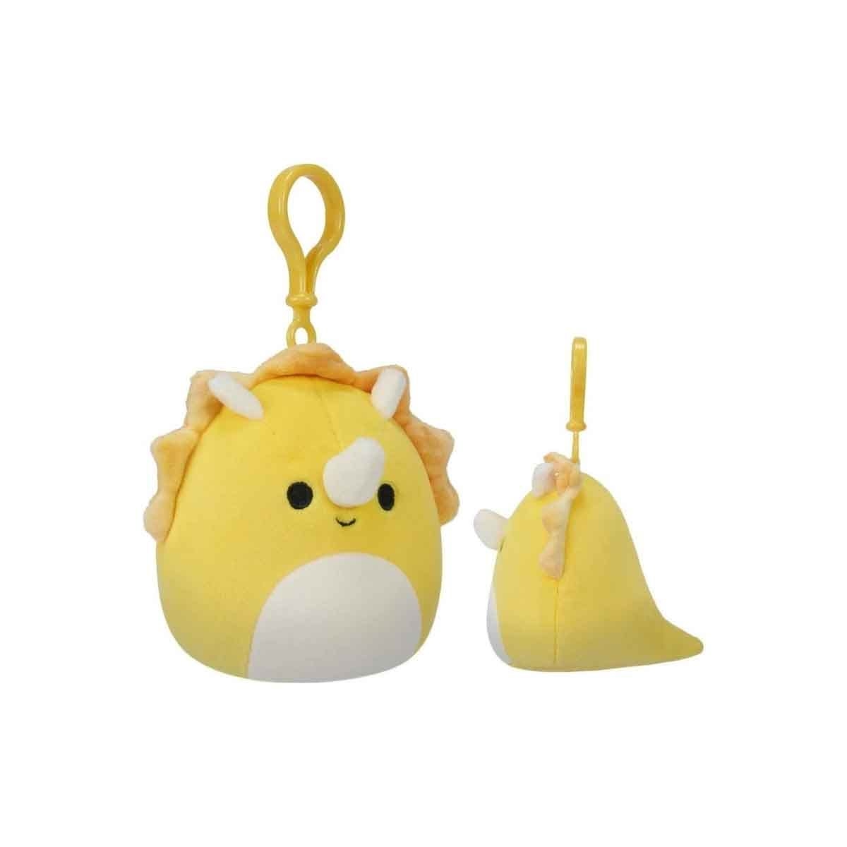 Squishmallows 3.5" Waverly Blue Butterfly & 3.5″ Lancaster the Yellow Triceratops Clip-On Plush Toy Bundle Unisex, 3-4 Years