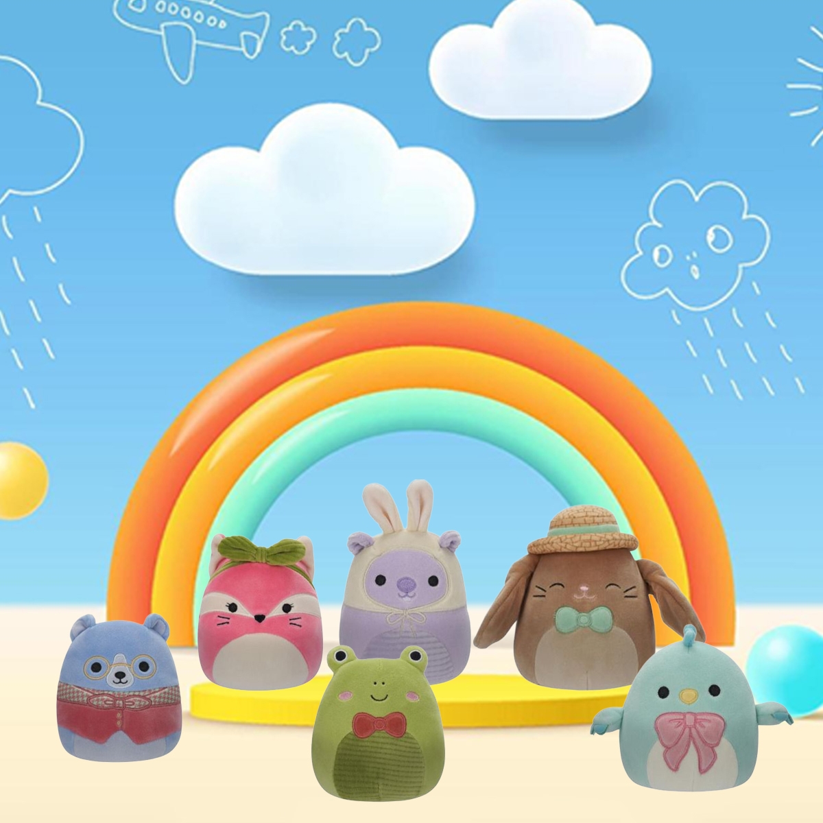 سكويشمالوز 5 إنش دمية محشوة خاصة بعيد الفصح للجنسين، 3-4 سنوات