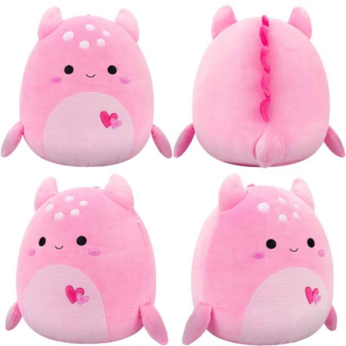 Squishmallows 7.5″ Artin - Pink Loch Ness Monster with Hearts Little Plush Toy Unisex, 3-4 Years