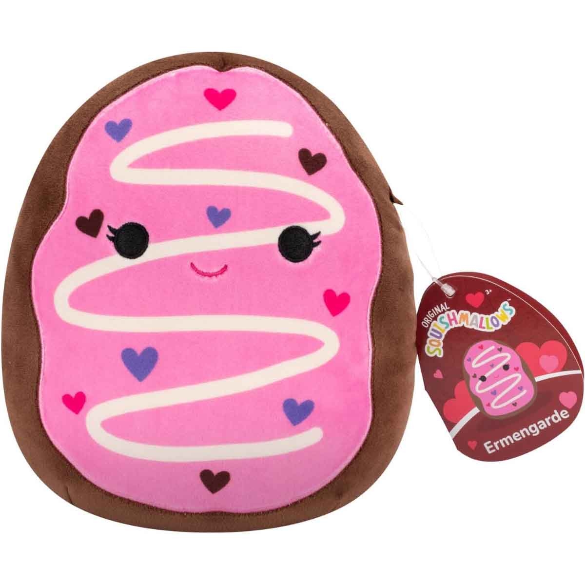 Squishmallows 7.5″ Ermengarde - Chocolate Donut with Pink Frosting and Heart Sprinkles Little Plush Toy Unisex, 3-4 Years