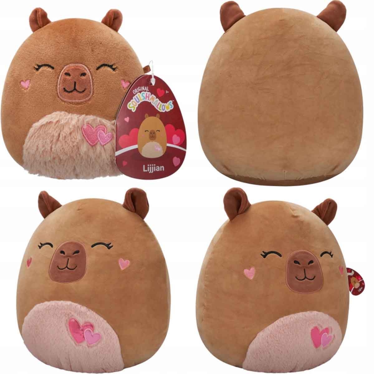 Squishmallows 7.5″ Lijjian - Brown Capybara with Closed Eyes and Hearts Little Plush Toy Unisex, 3-4 Years