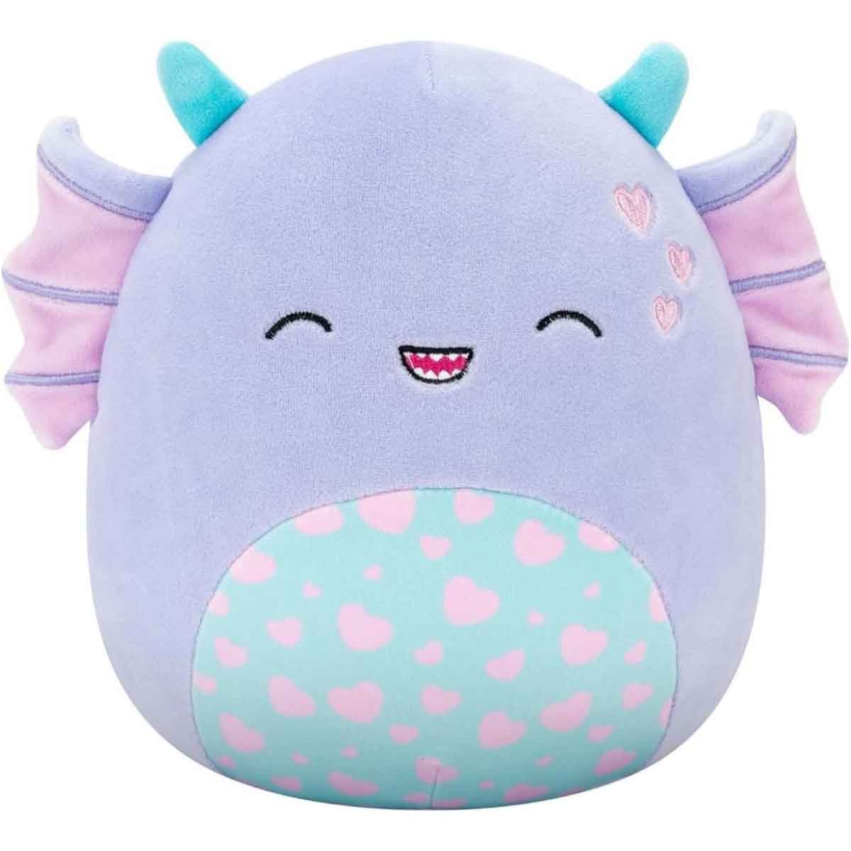 Squishmallows 7.5″ Strobe - Purple Swamp Monster with Closed Eyes and Hearts Little Plush Toy Unisex, 3-4 Years