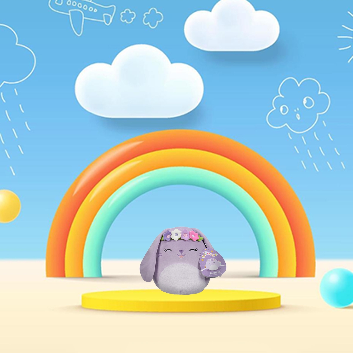 سكويشمالوز لعبة محشوة 7.5 إنش، بابلز الأرنب عيد الفصح، متنوعة، للجنسين، من عمر 3 إلى 4 سنوات