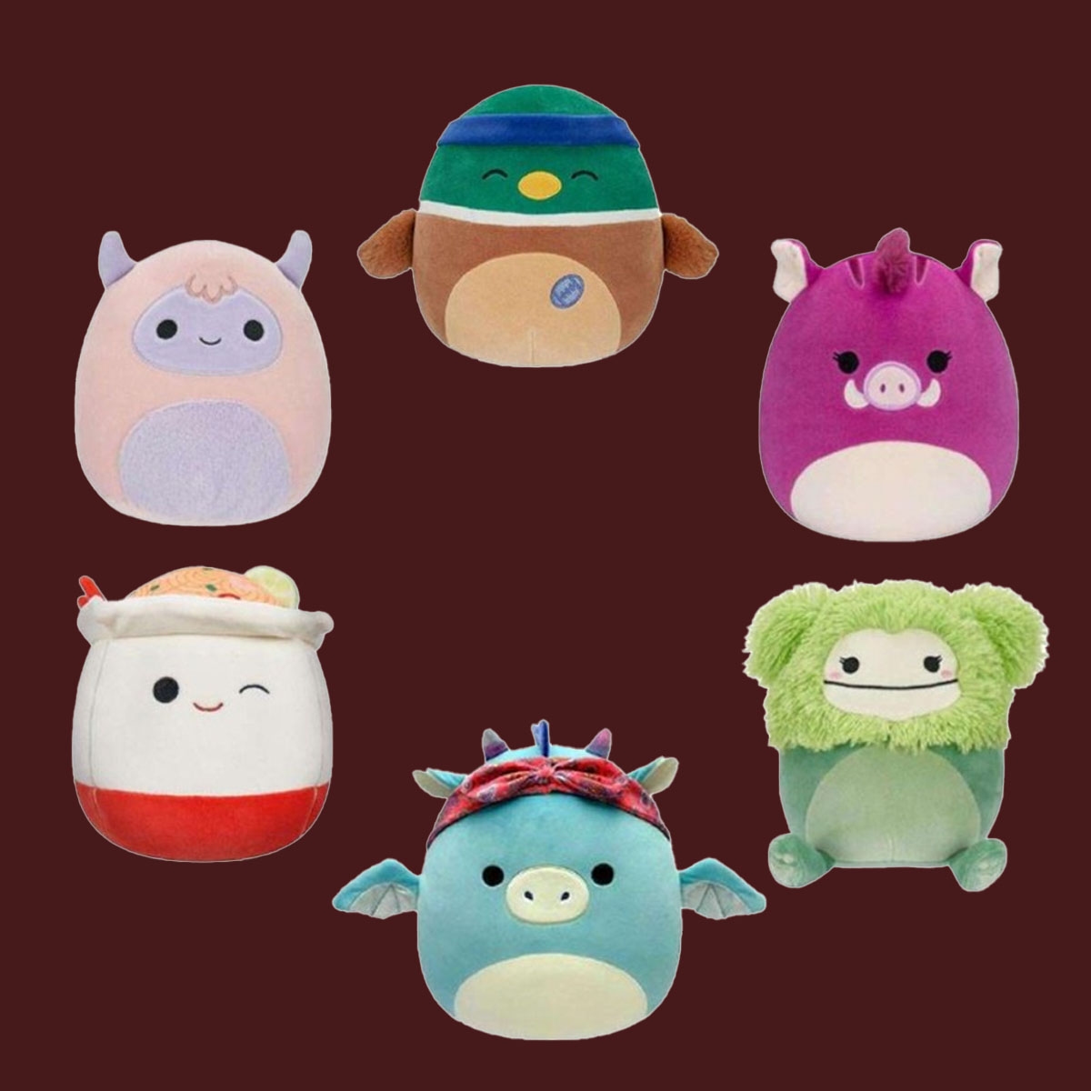 سكويشمالوز لعبة محشوة صغيرة 7.5 إنش، متنوعة، للجنسين، من عمر 3 إلى 4 سنوات