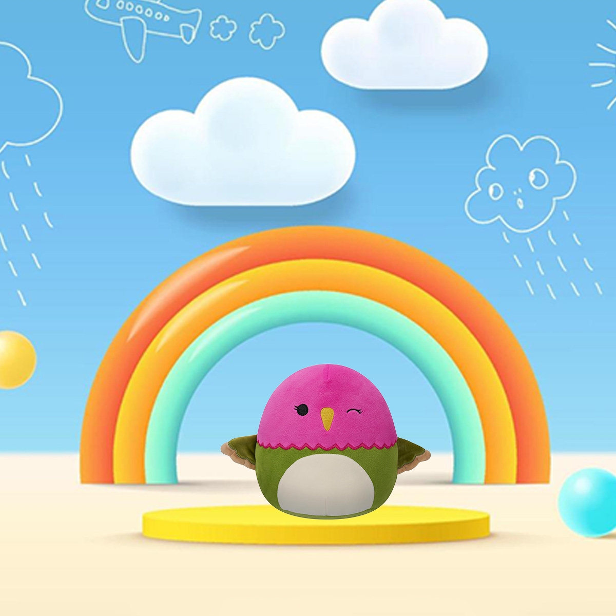 سكويشمالوز لعبة محشوة 7.5 إنش، نالما الطائر الطنان، للجنسين، من عمر 3 إلى 4 سنوات