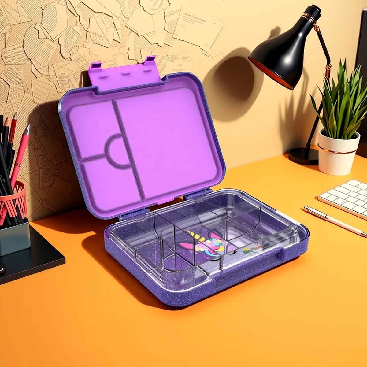 ستارمارز صندوق غداء بنتو لامع بتصميم وحيد القرن سعة 1195 مل للجنسين، من 3 إلى 4 سنوات