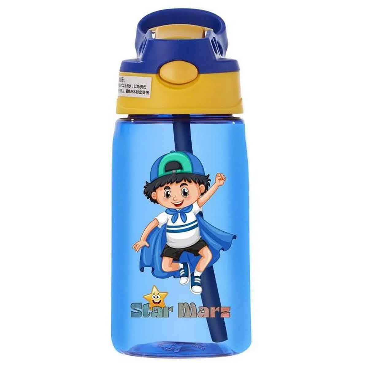 Starmarz Kids 480ml Blue Sipper Water Bottle Girls, 3-4 Years