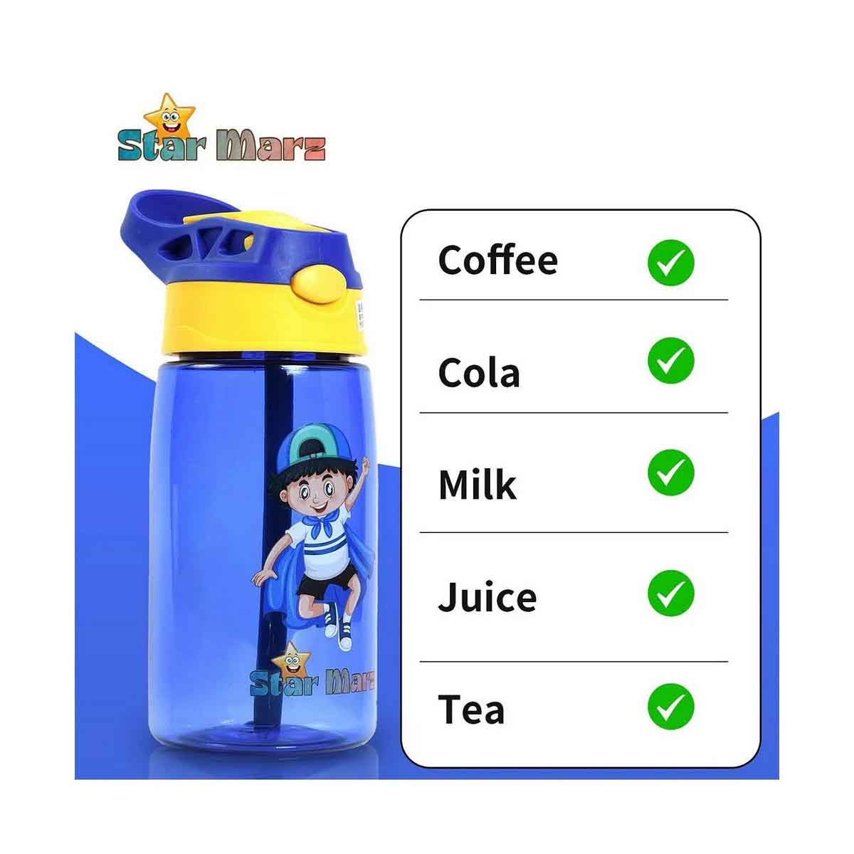 Starmarz Kids 480ml Blue Sipper Water Bottle Girls, 3-4 Years