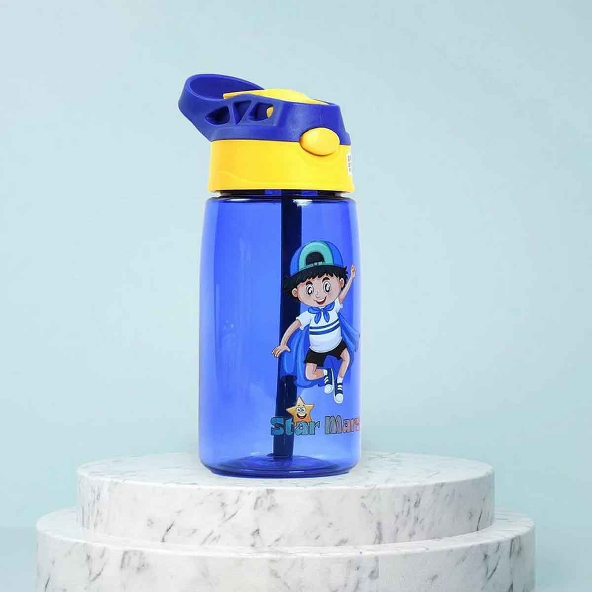 Starmarz Kids 480ml Blue Sipper Water Bottle Girls, 3-4 Years