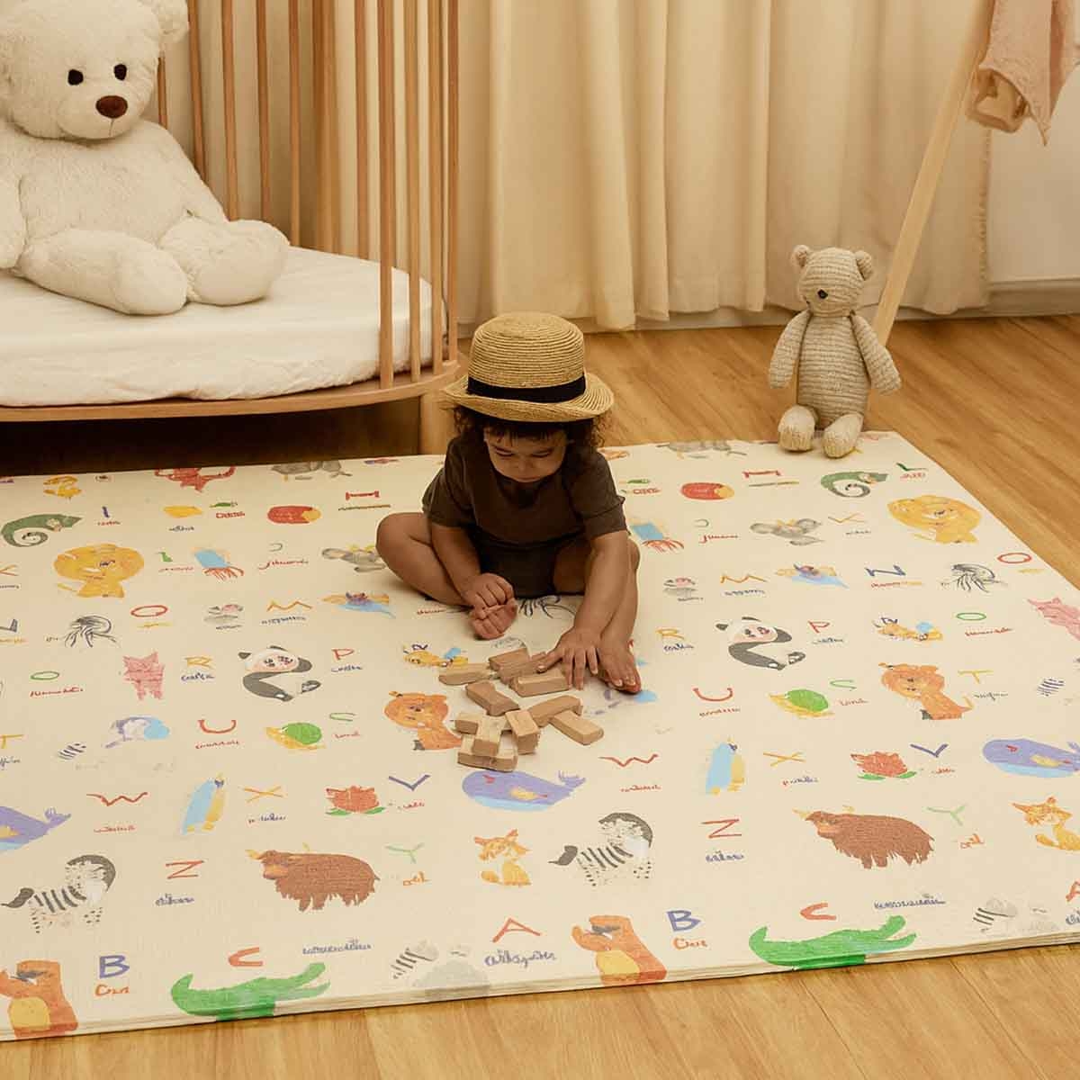 ستارمارز سجادة لعب للأطفال مصنوعة من فوم XPE مع طبقة فيلم OPP للرضع، من 0 إلى 2 سنة