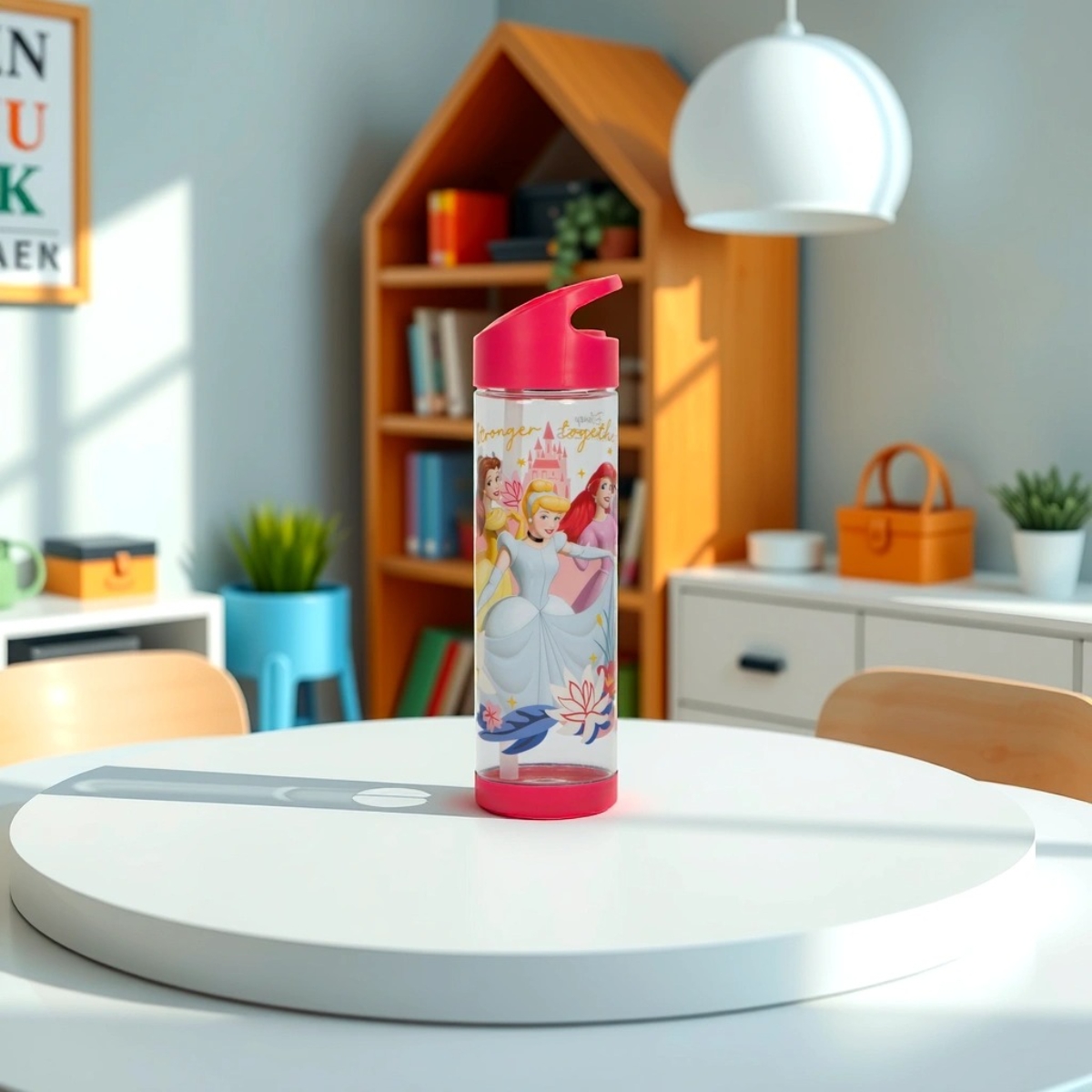 زجاجة مياه بلاستيك ديزني برينسيس ديزني بلاستيك للفتيات، 3-4 سنوات
