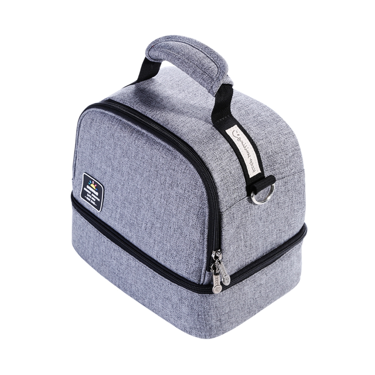 Sunveno Grey Insulated Bottle/Lunch Bag Unisex, 13+ Years
