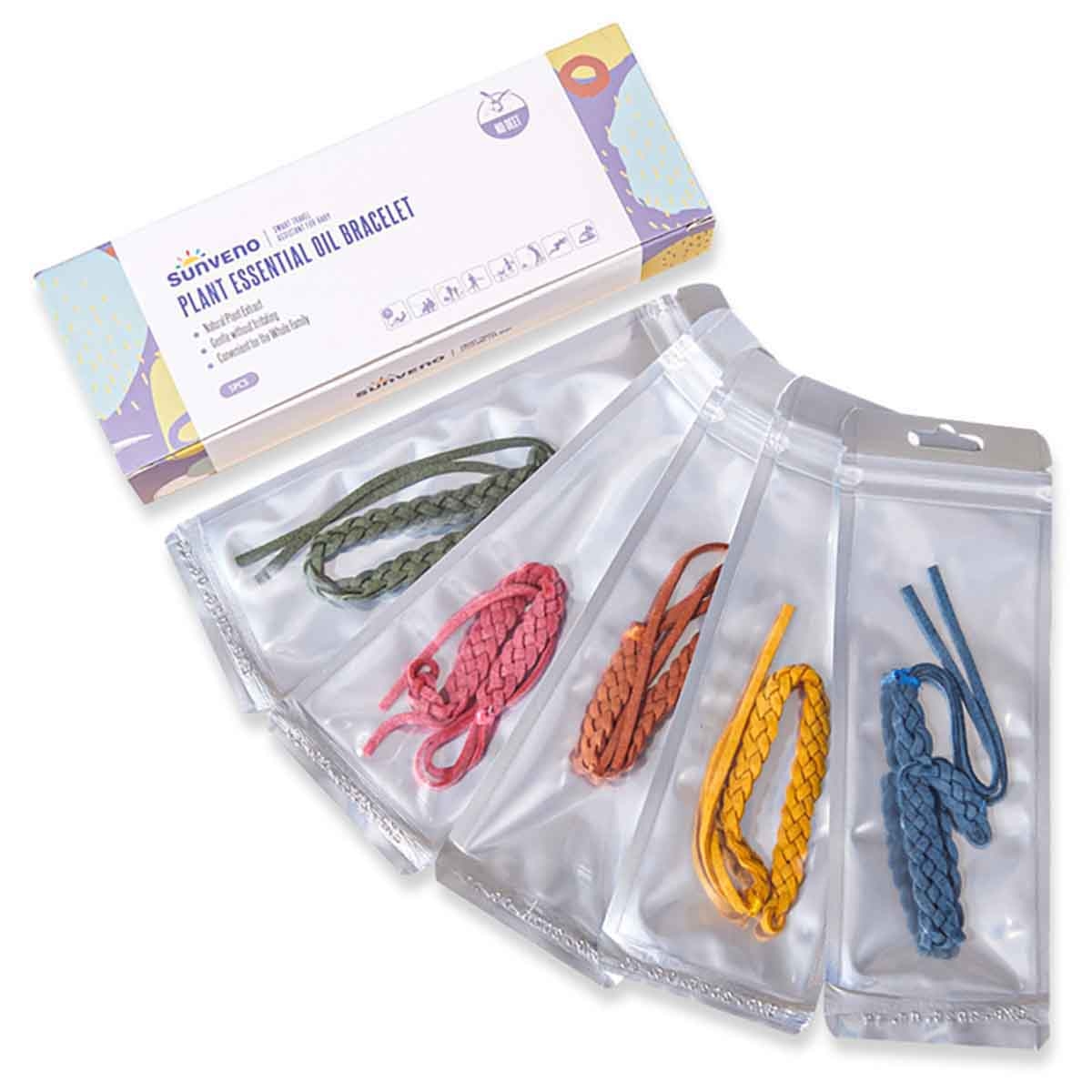 صنفينو أساور طاردة للبعوض منسوجة، مجموعة من 5