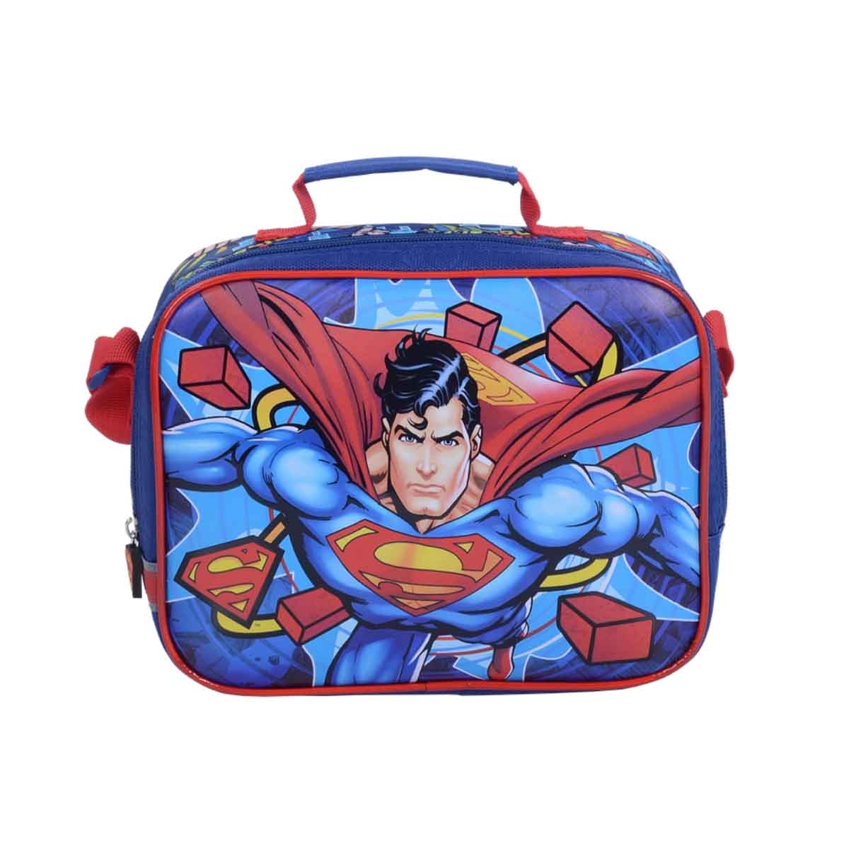 دي سي سوبرمان حقيبة غداء مدرسية معزولة بتصميم سوبرهيرو