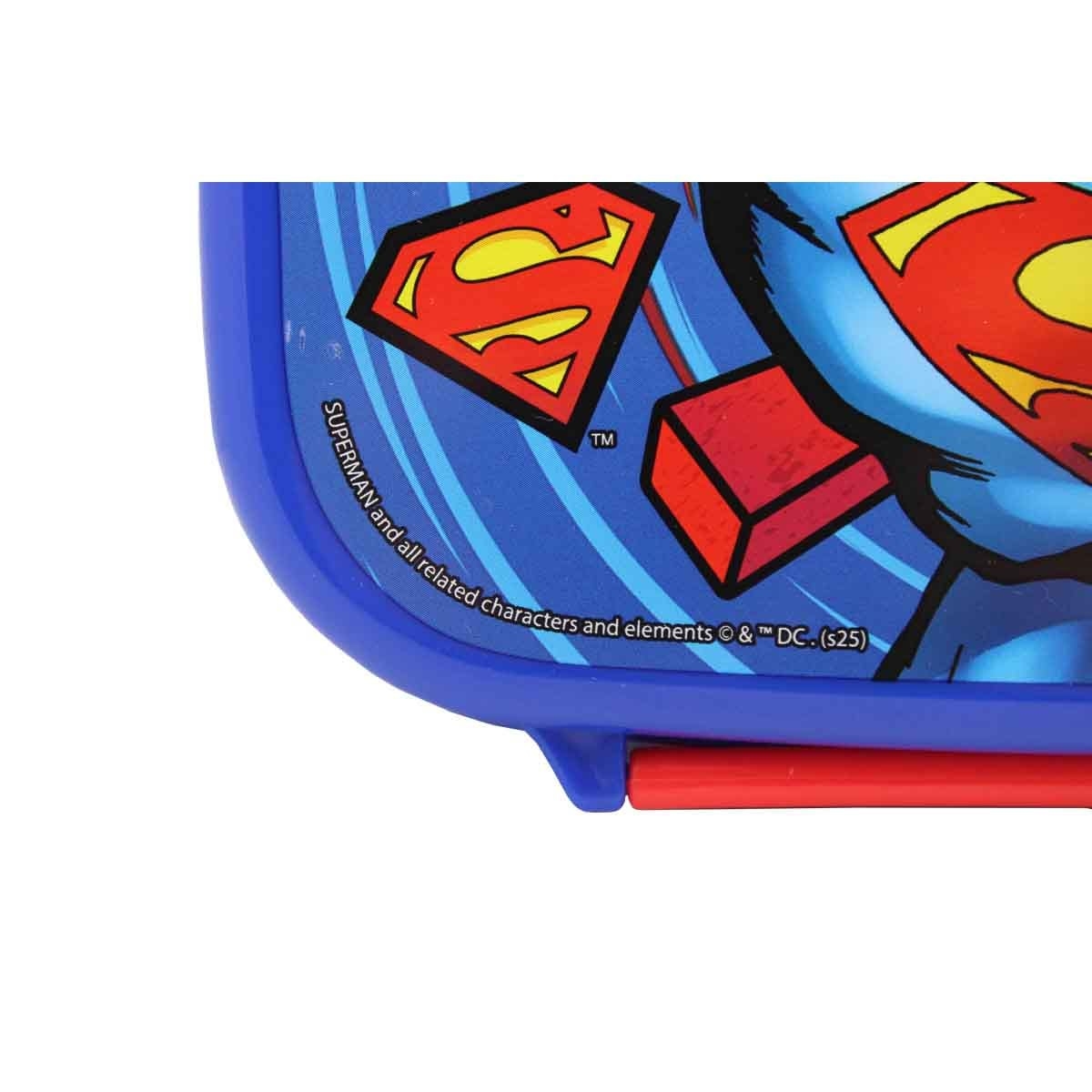 سوبرمان صندوق غداء متين ومضاد للتسرب مع صينية داخلية