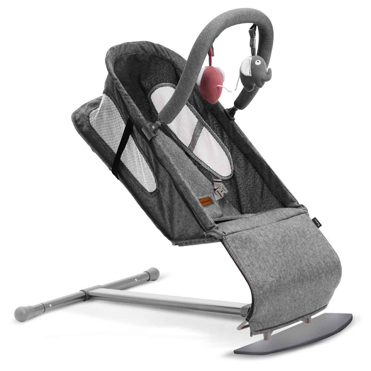 Teknum Dark Grey Baby Bouncer with Grab Toys