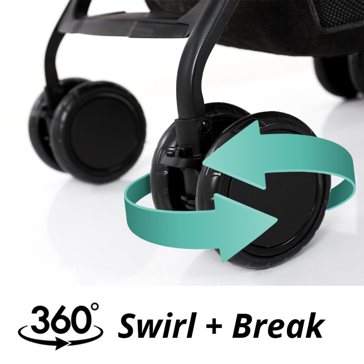 تيكنوم عربة تريب بلس باللون الأسود للأطفال من عمر 0 إلى 2 سنة