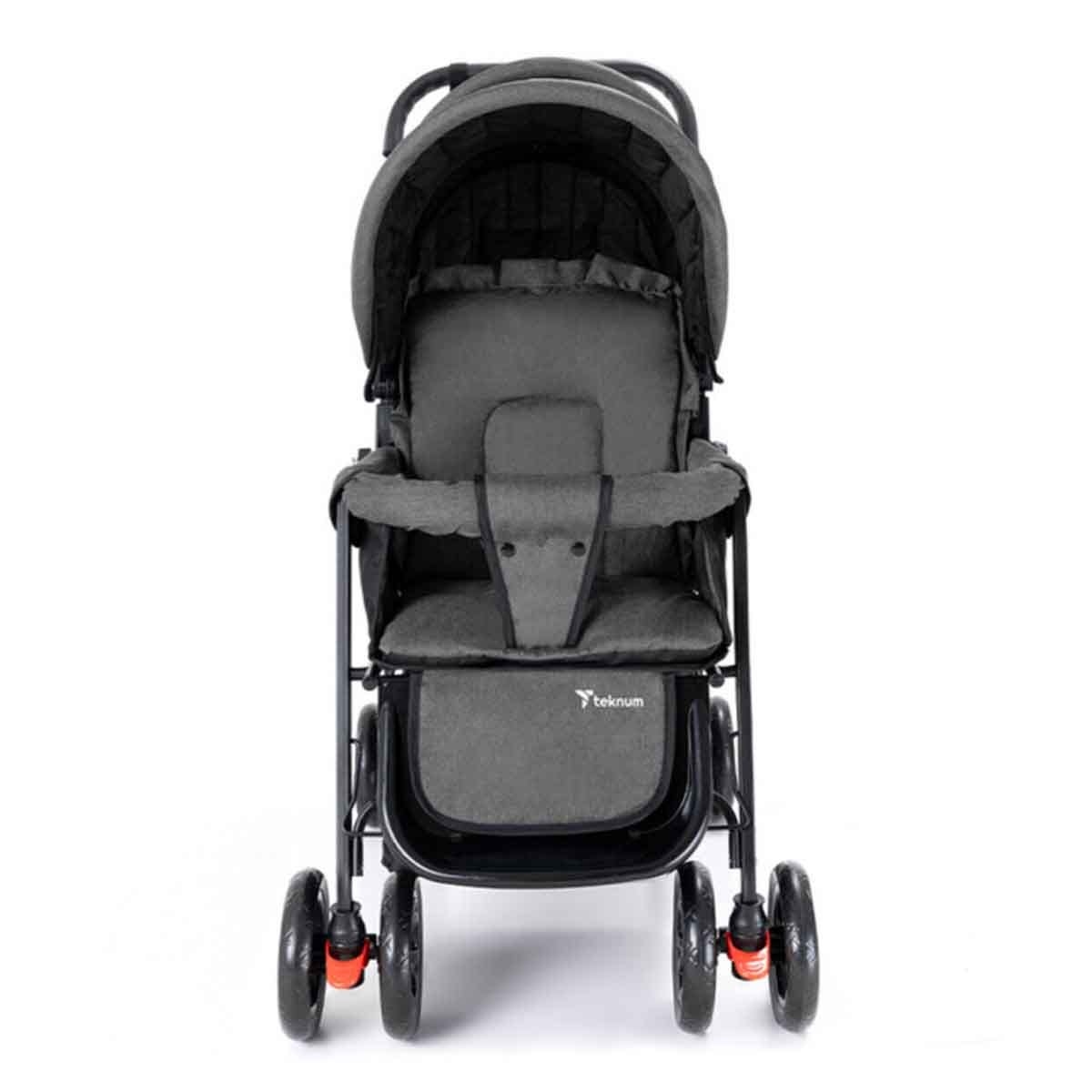 Teknum Dark Grey Double Stroller with Diaper Backpack Set Toddler, 0-2 Years
