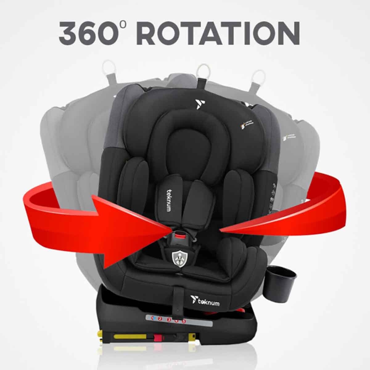 Teknum Black Evolve 360° Car Seat with Isofix Toddler, 0-2 Years